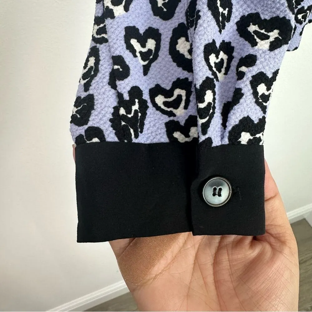 Sandro Rina Purple Heart Patterned long sleeve Blouse Top - Image 5