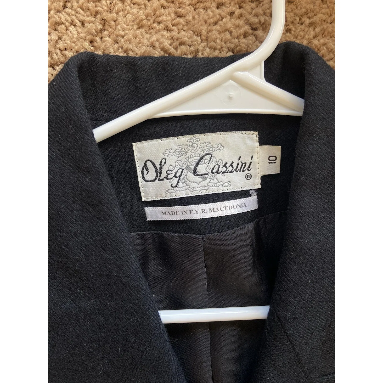 Vintage‎ VTG Oleg Cassini Black 100% Wool Peacoat Pea Coat Womens 10 4611-1 FLAW - Image 15