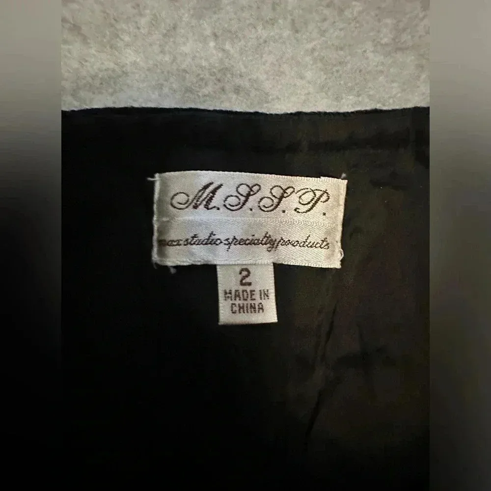 MSSP Max Studio black gold stretch pencil skirt size 2 - Image 6