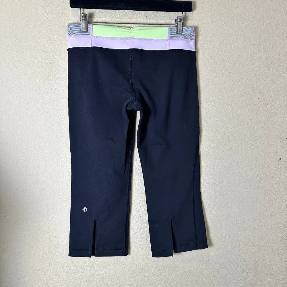 LULULEMON Gather & Crow Split Back Cropped Leggings Running TIghts - size 8 - Image 2