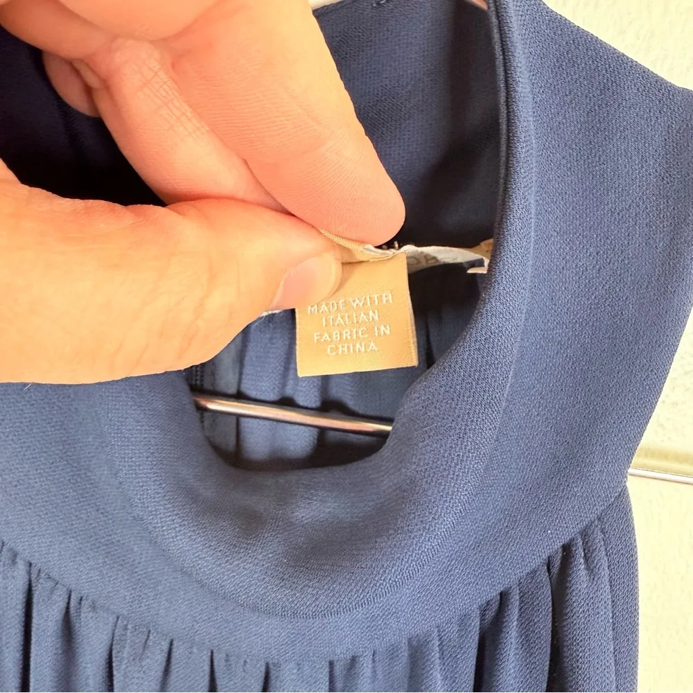 Michael Kors Collection Navy Sleeveless Draped Jumpsuit Blue Size 8 - Image 8