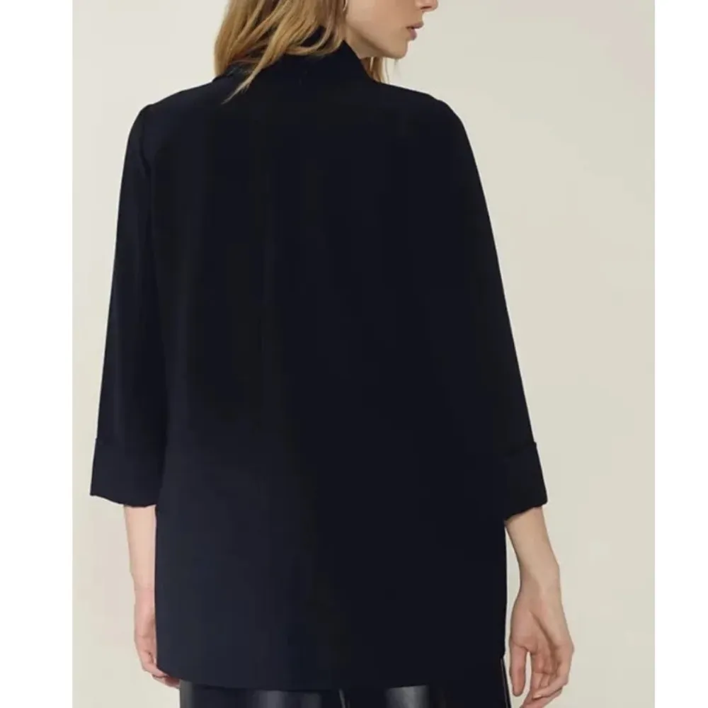 Wilfred Aritzia Chevalier Jacket Blazer Crepe Open Front 3/4 Sleeve - Image 3