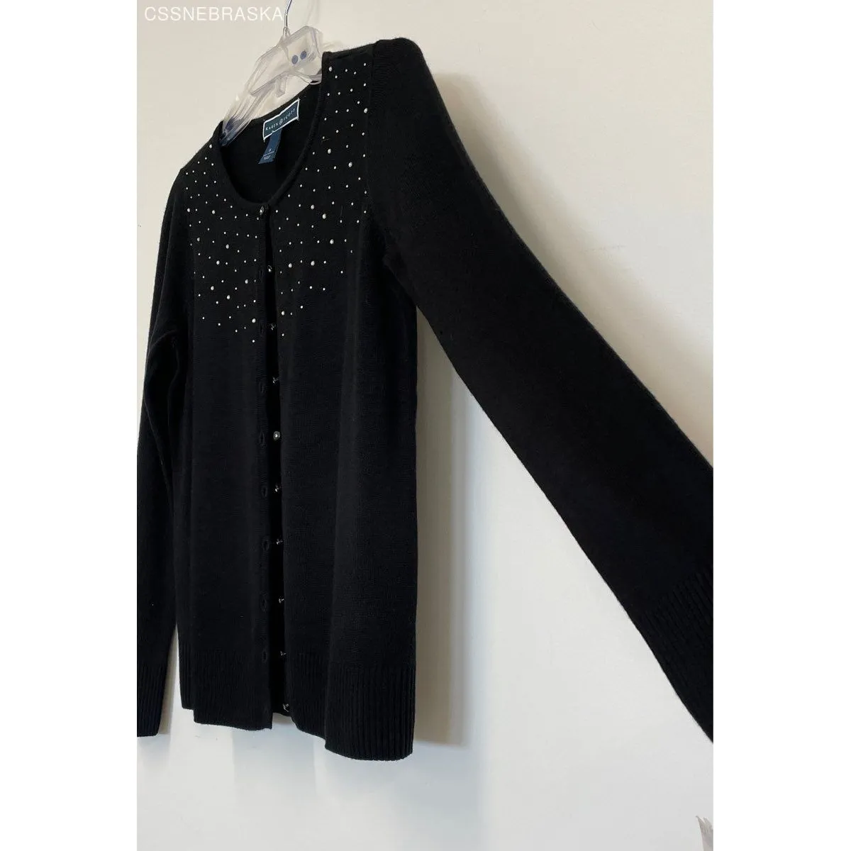 Karen Scott Black luxsoft button Up Black cardigan - Size S - Image 6