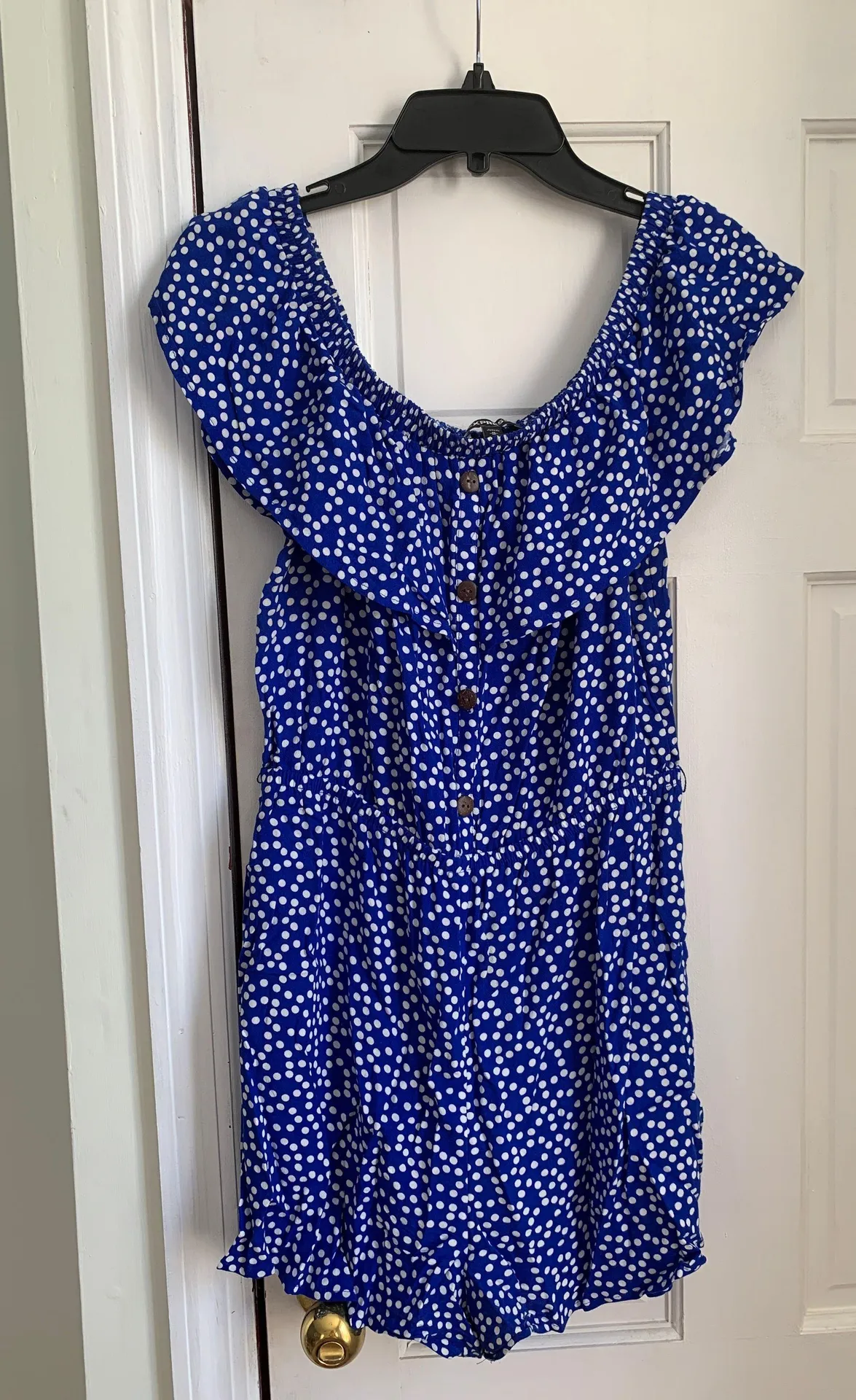Blue Polka Dot Romper - Image 2