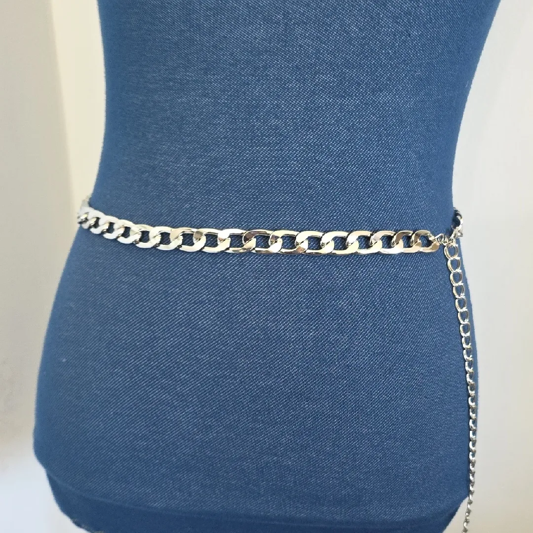 Silver Cuban Link Chain Belt - Image 2