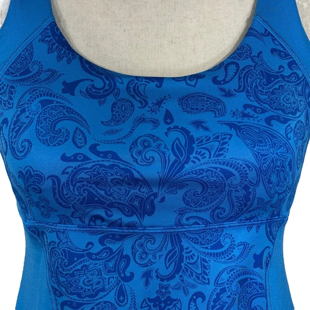 Lululemon SZ 10? Energy Tank Top Built-in Bra Stretch Wicking Criss-Cross Straps - Image 2