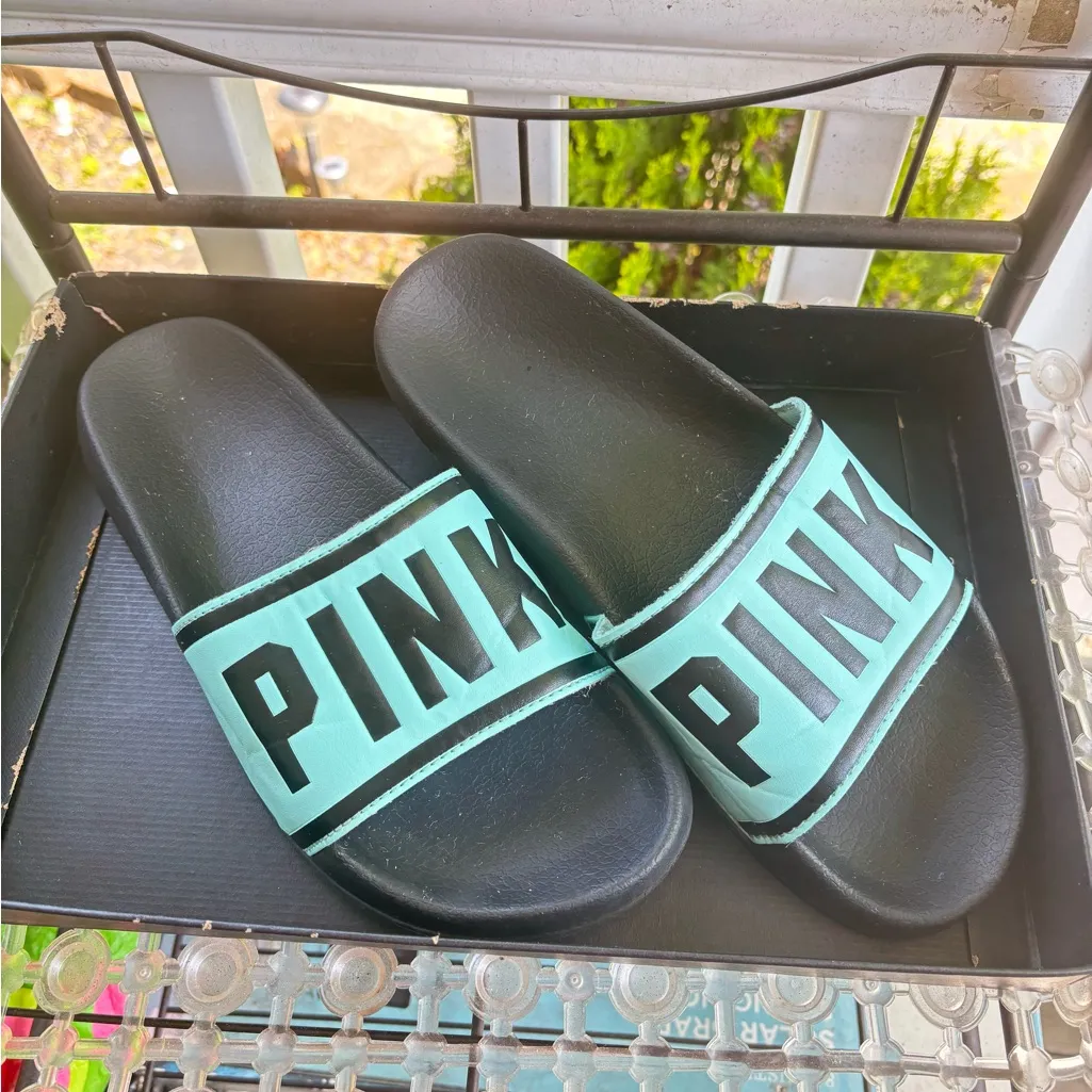 Victoria's Secret Pink Womens Slides Slip On Sandals Slippers Flip Flops - Image 8