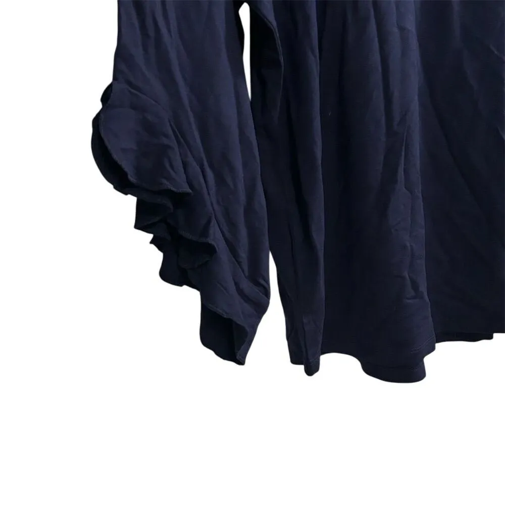 Flying Colors Virginia Cavaliers Women's Ruffle Sleeve Top Blue XL - Image 5