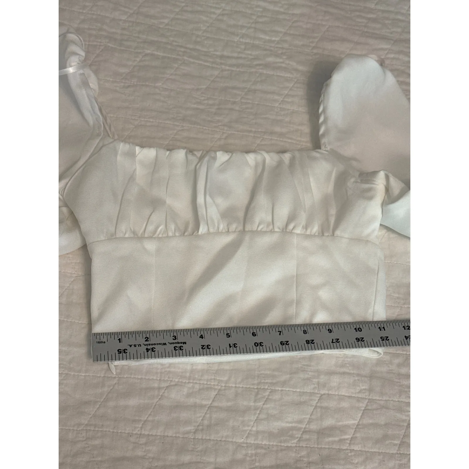 Princess Polly Ariah Long Sleeve‎ Top US 0 AU 4 White Ruched Crop Blouse NWT - Image 6