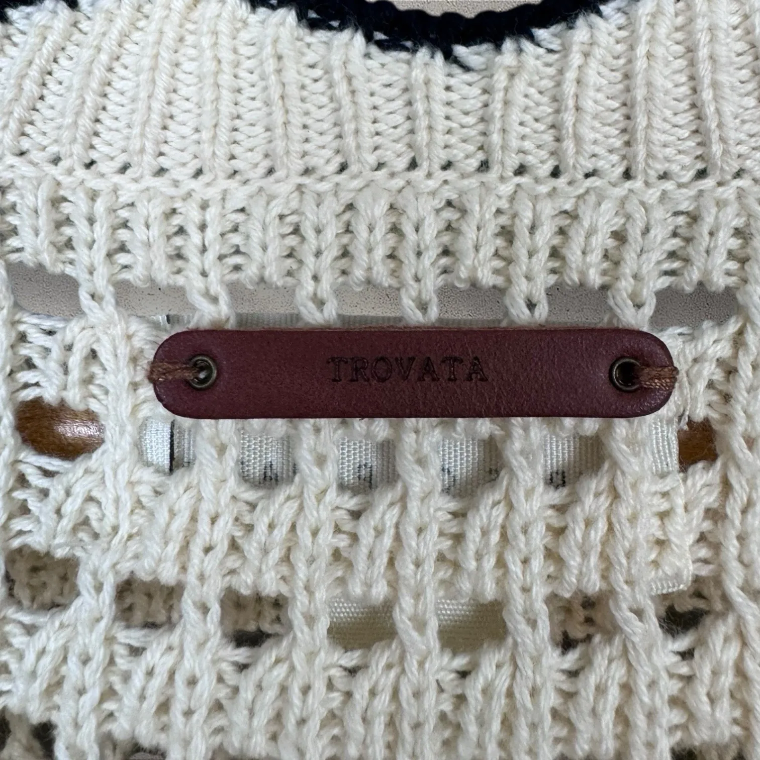 Birds of Paradis Trovata Mer Knit Loose Knit Mini Dress Antique Stripe Sz M‎ Size M - Image 8