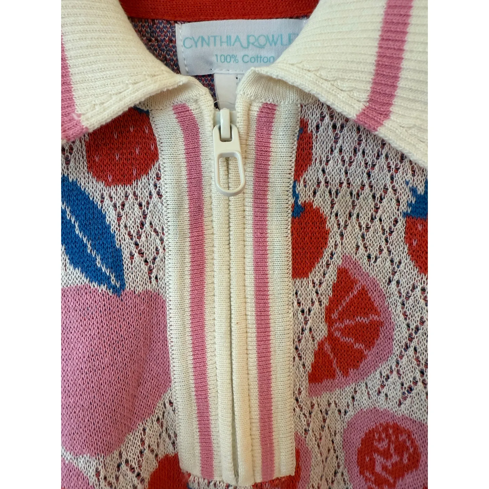 NWOT Cynthia Rowley Short Sleeve Cotton Knit
Polo Shirt Citrus Print Size Large - Image 4