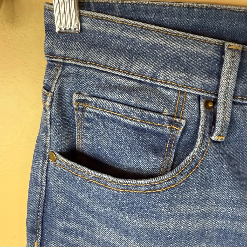 Driftwood Jeans Size 31 x 26 Colette Blue Denim Embroidered Cuff Crop - Image 5