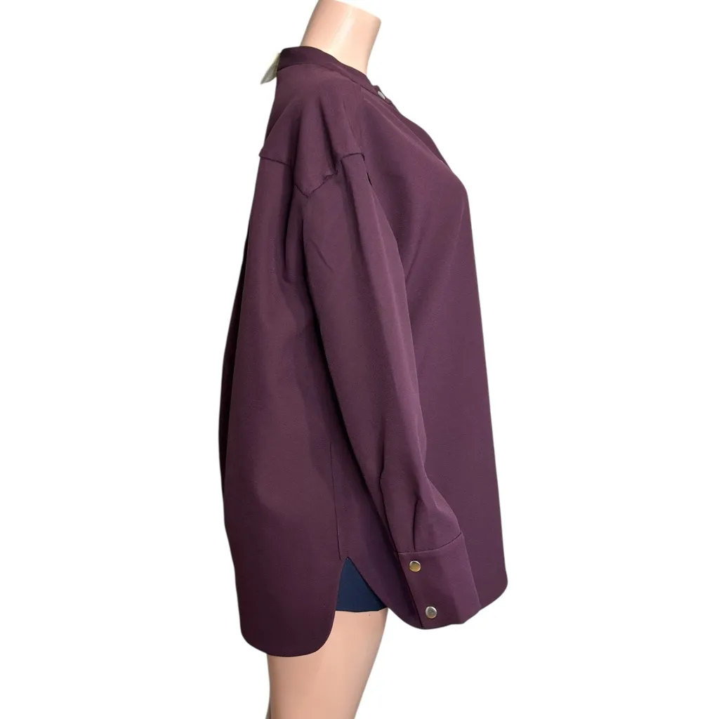 SER.O.YA. Ali Oversized Shirt Jacket, Merlot, Medium Red - Image 13
