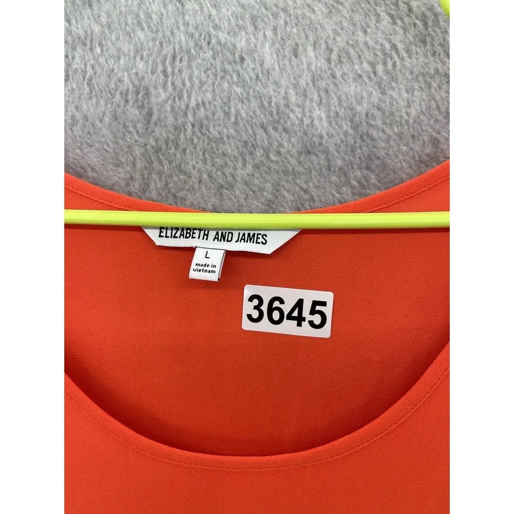 Elizabeth and James Women's Maxi Dress Solid Orange Sleeveless Tiered Large - Image 11