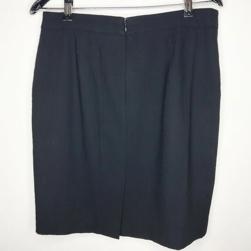 Ann Taylor Wool Blend Fully Lined Black Skirt Size 8 Womens - Image 2