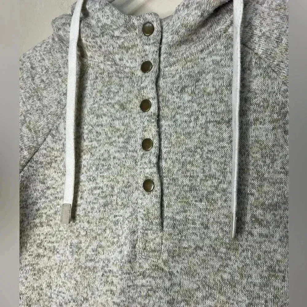 Thread & Supply Hoodie Snap Closure Sweatshirt Sweater Gray - Image 3