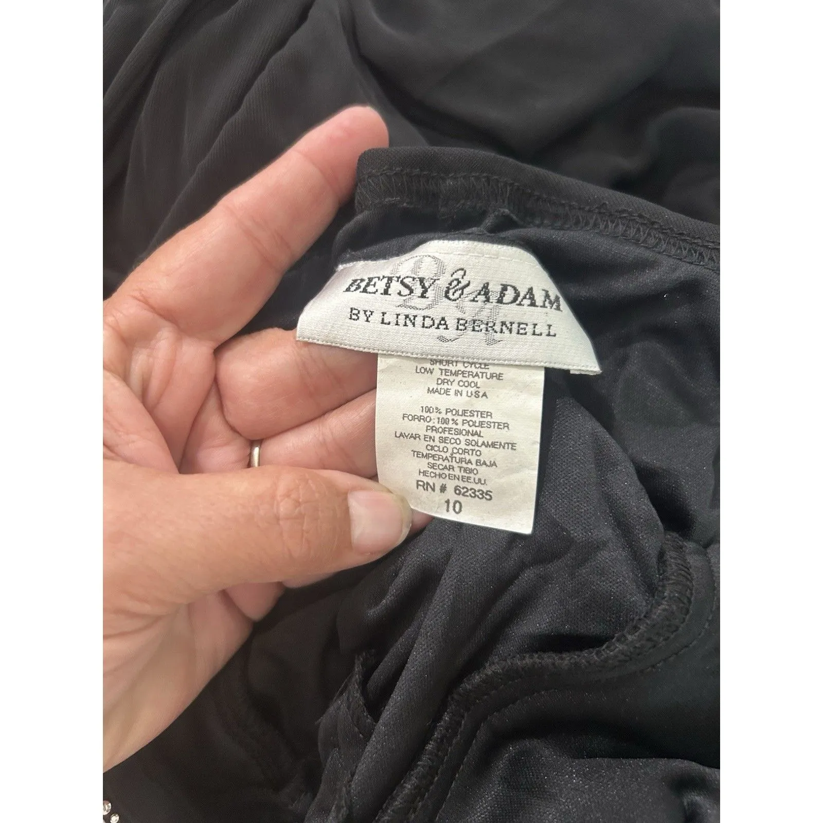 New Vintage Betsy & David Glitter Halter Mesh Formal Gown Black Sheath Long Y2K - Image 9