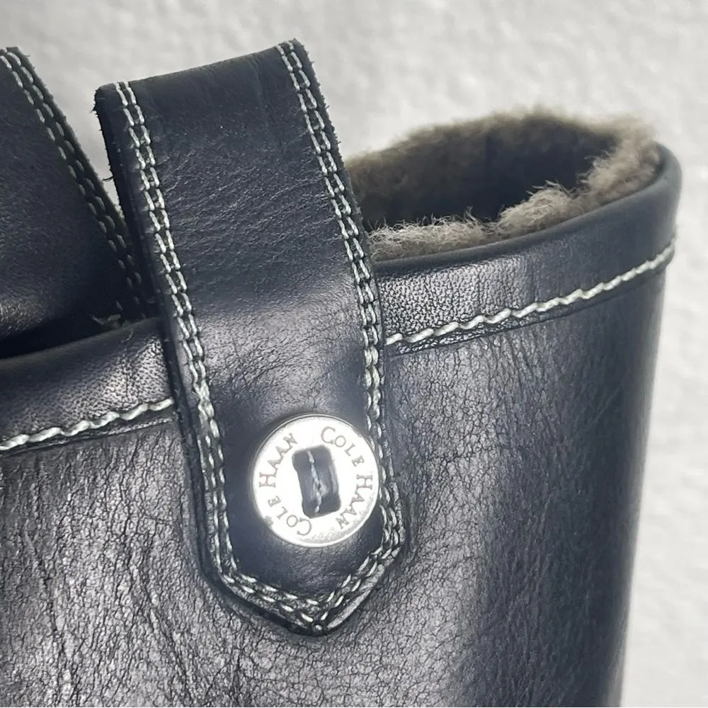 Vintage Cole Haan Size 6 Black Fur-Lined Boots Winter Warm 90's Y2k - Image 9