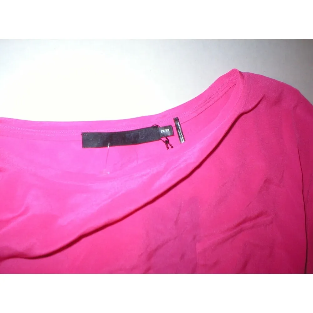 NWT LAMB New Punk Pink Short Sleeve Silk Top Blouse XS Womens Designer Bright - Image 4