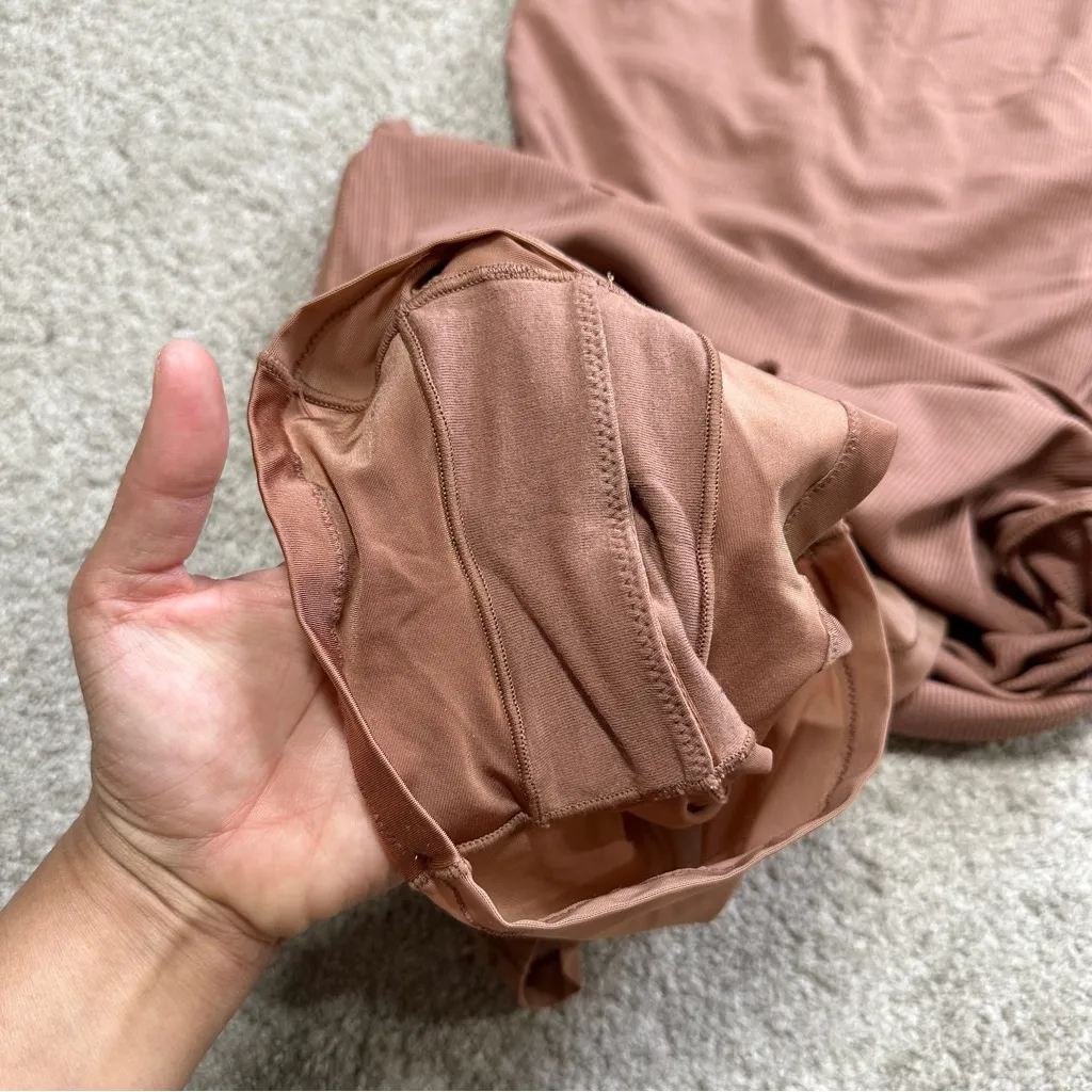 Popilush Women’s Shapewear Modal Sculpting Mini Tank Dress in Light Brown Size L Size L - Image 11