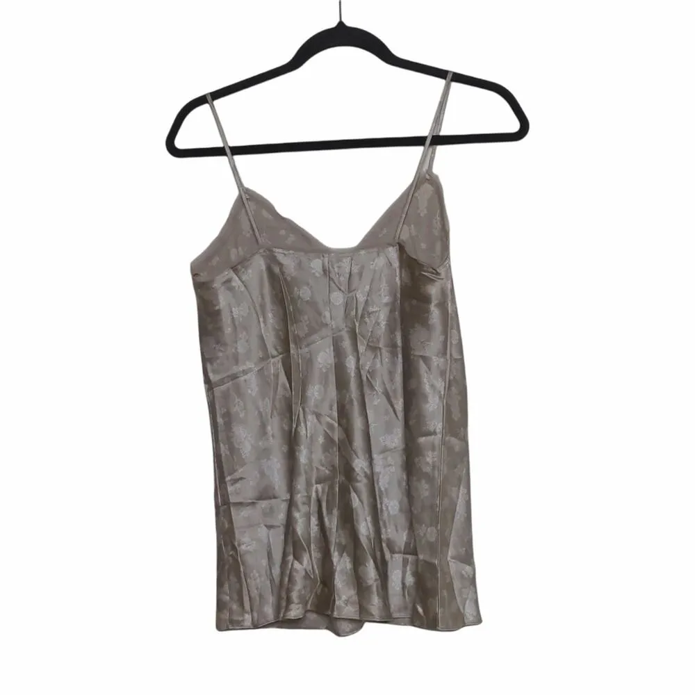 Vince Floral Camisole Frayed V-neck Spaghetti Straps Silk S New - Image 5