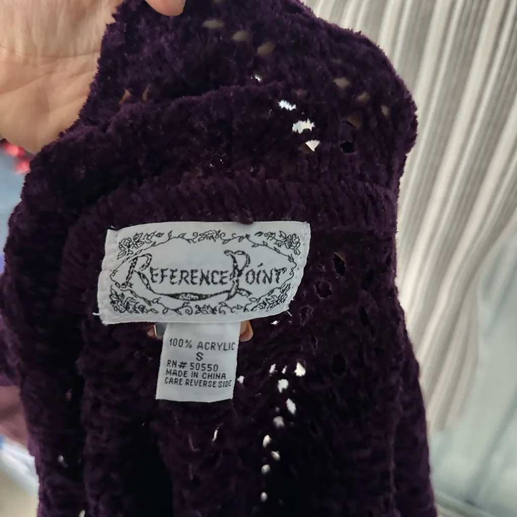 Women's Purple Knit Jacket reference point vintage 90s - Image 7