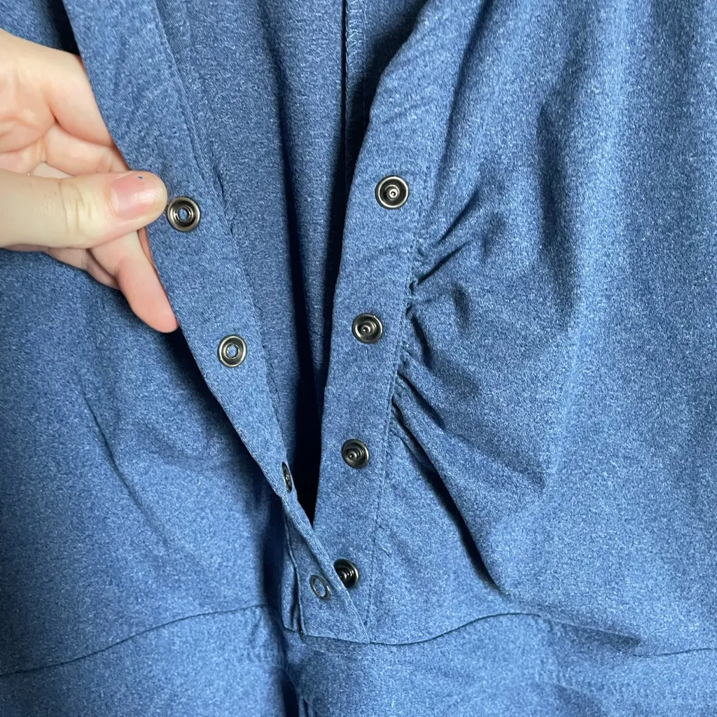 Tehama Button Down Dress Blue - Image 3