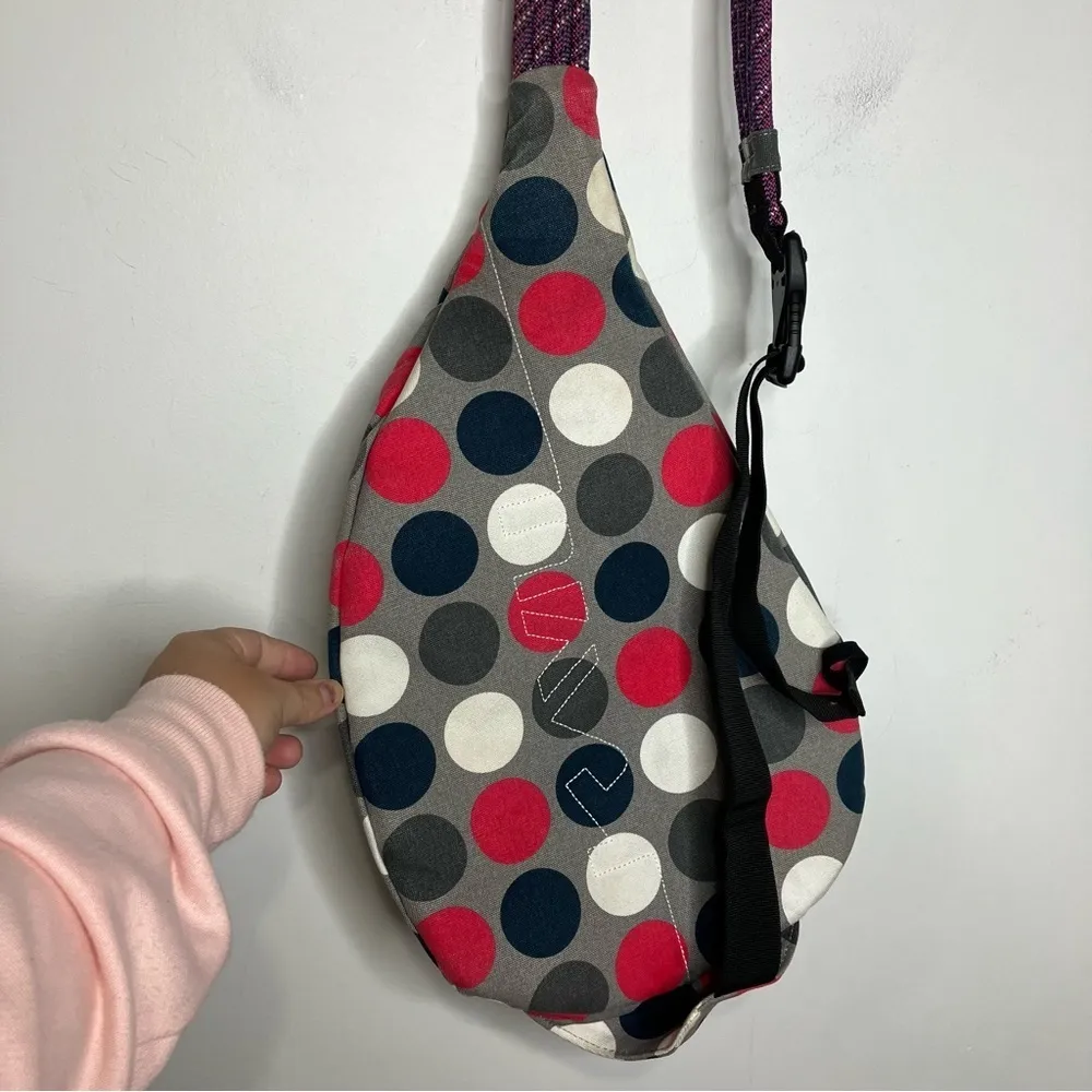 KAVU  Rope bag got dots gray canvas multicolored dots‎ - Image 5