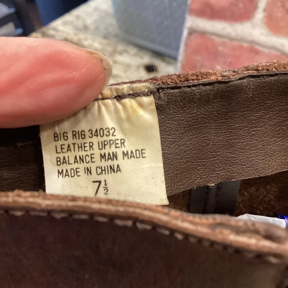 Esprit Big Rig Womens vintage chunky brown leather Moto boots size 7.5 - Image 5