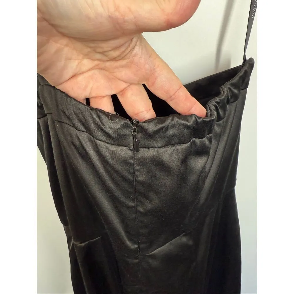 Bisou Bisou Michele Bombat Women satin one shoulder flower jeweled dress size 6 - Image 4