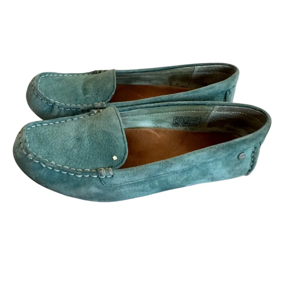 Ugg Australia Milana Water-Resistant Suede Shoes Loafers Leather Teal Size 5 - Image 5