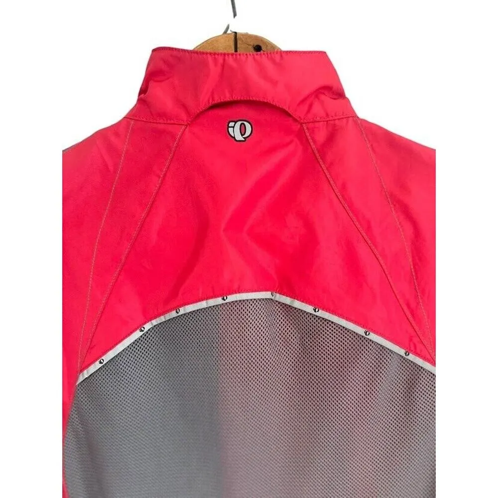 Pearl Izumi Red Grey Sleeveless Full Zip Pocket Cycling Bike Windbreaker Vest M - Image 4