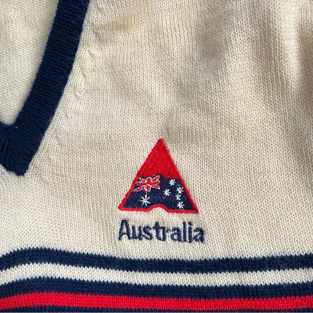 VINTAGE Advance Australia by Fitwear Unisex Navy Blue Pure Wool Jumper Size 20 - Image 3