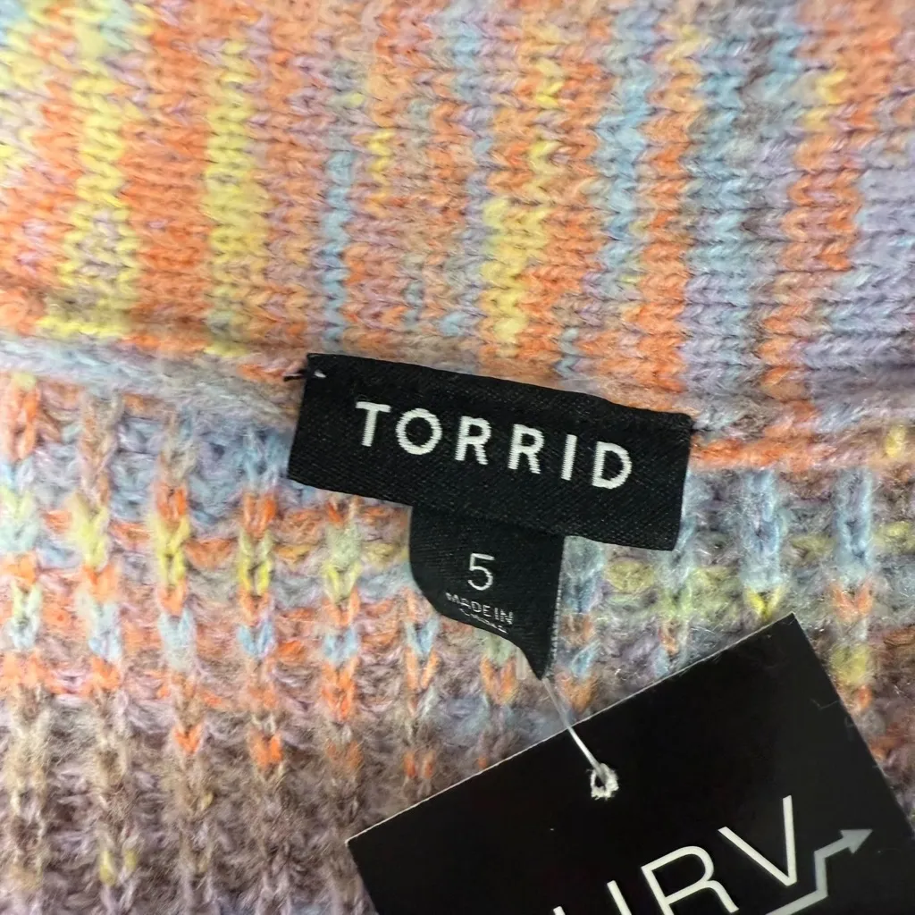 Torrid Spacedye Pastel Rainbow Drop Shoulder Cardigan - Size 28 (5) - Image 5