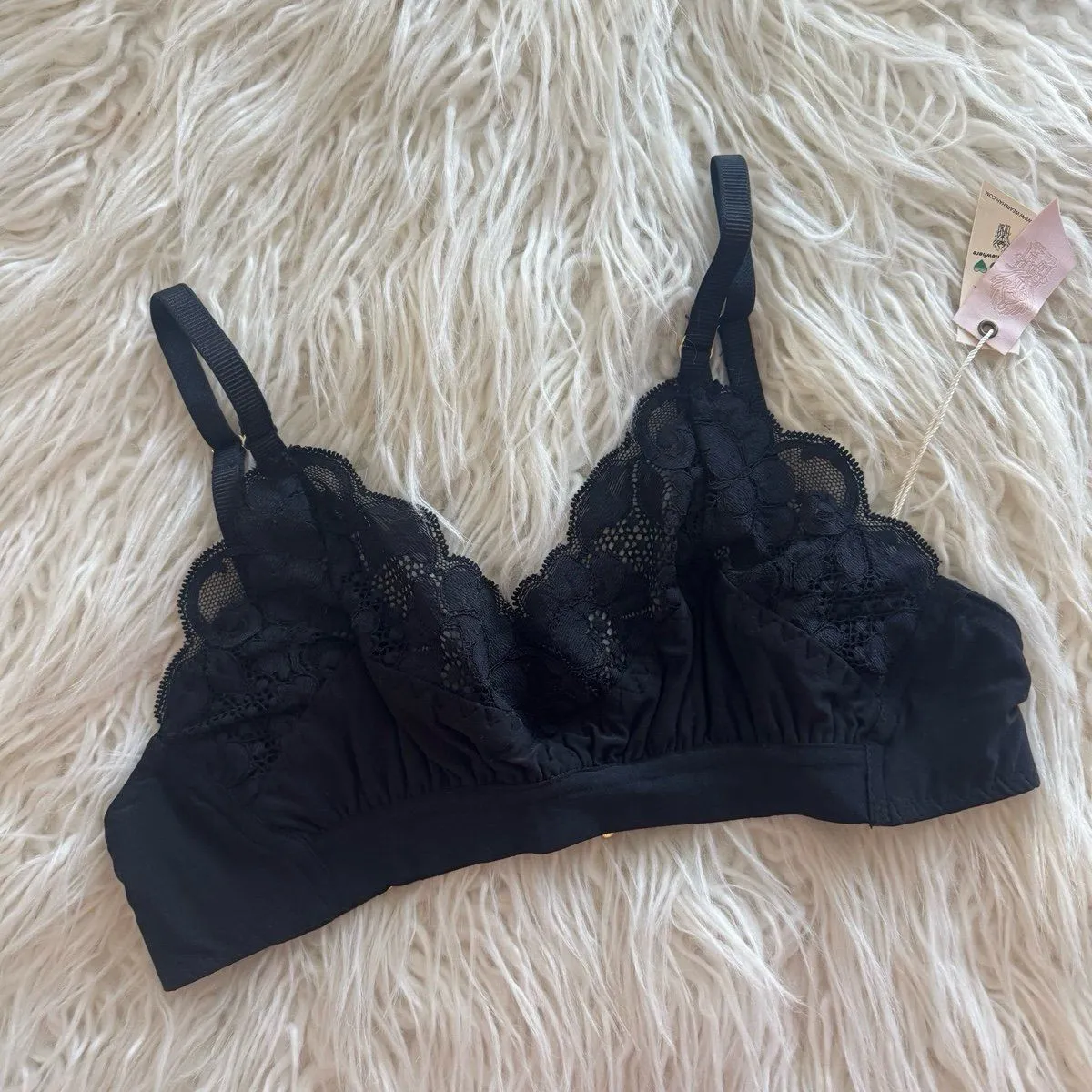 Free People HAH Lace Bralette Black Size Small - Image 2