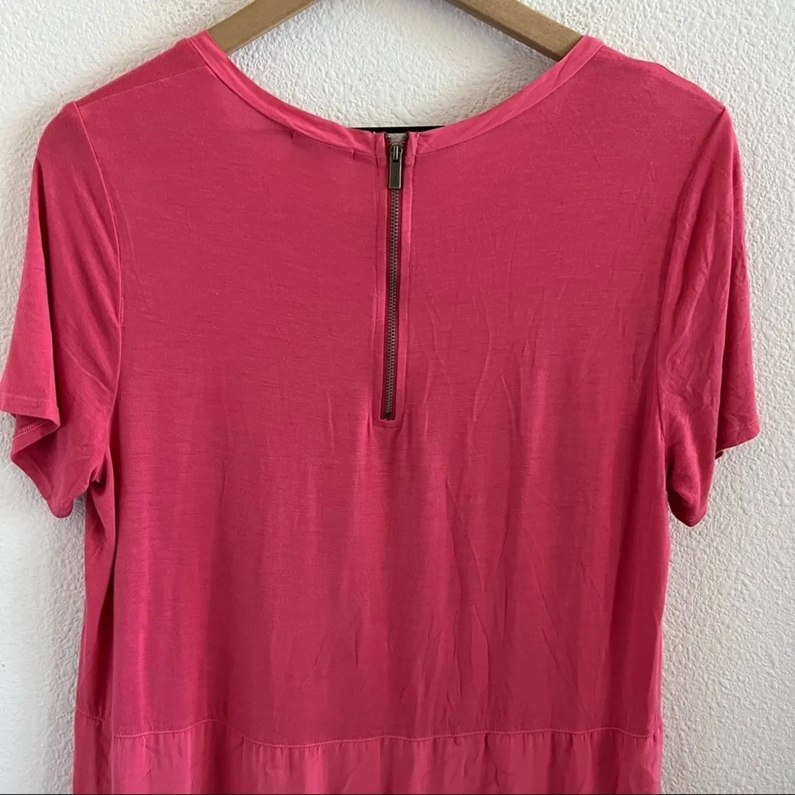 Splendid Dress Pink Blaze Exposed Zip Soft Rayon Large - Image 6