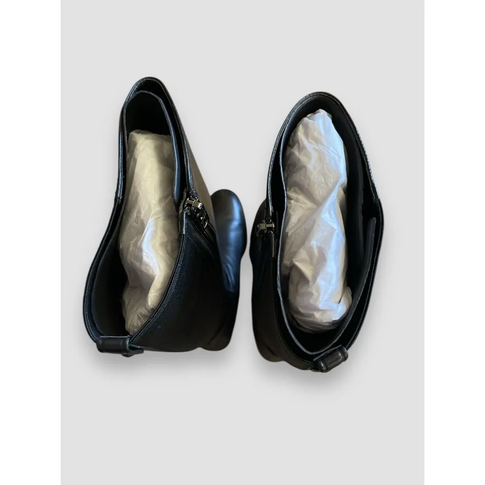 Coach Riding Boots Essex Semi Matte Leather/Stretch Black Women' SZ 6.5B 36.5 EU - Image 7