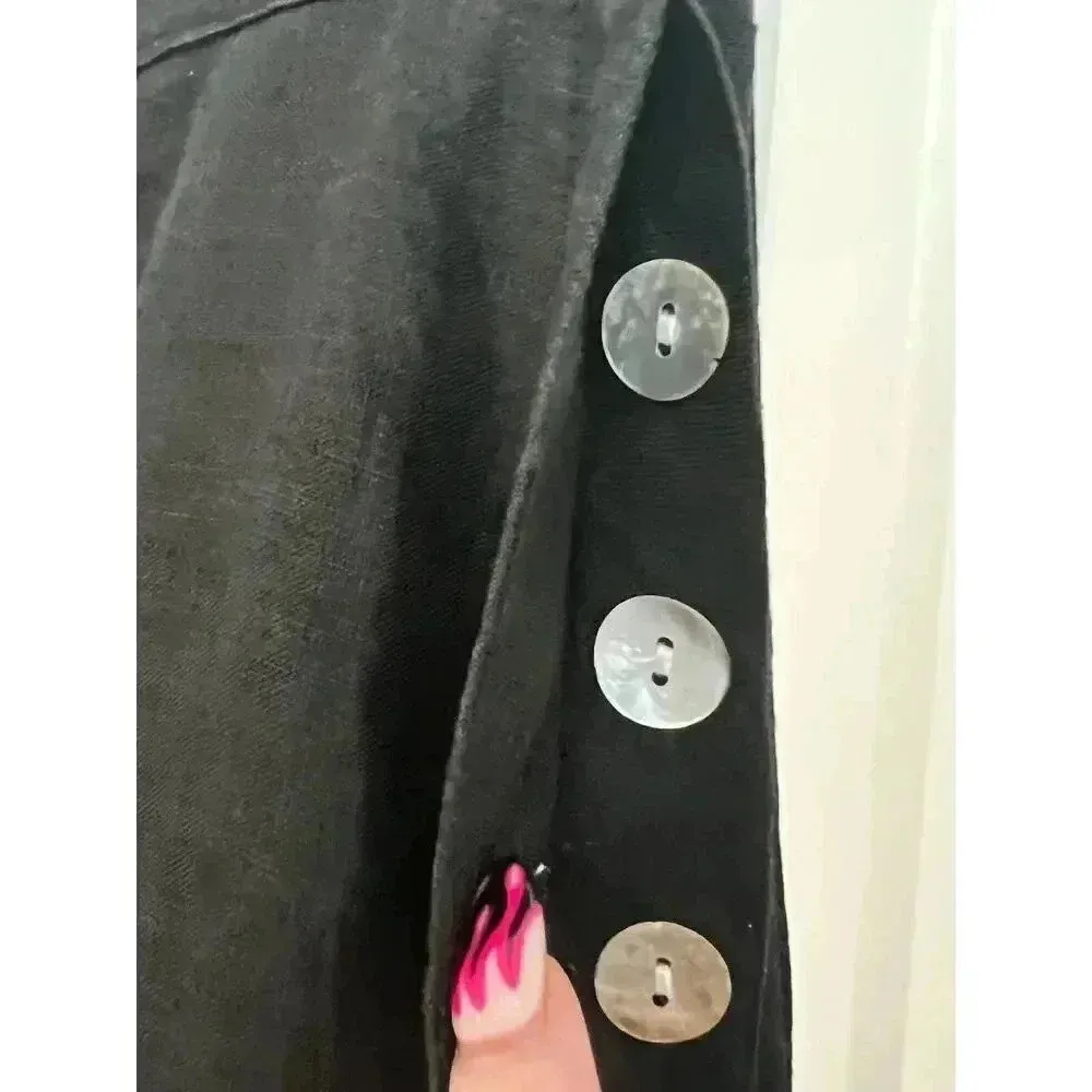 ISLAND REPUBLIC 100% LINEN MAXI SKIRT SIZE LARGE Black - Image 2