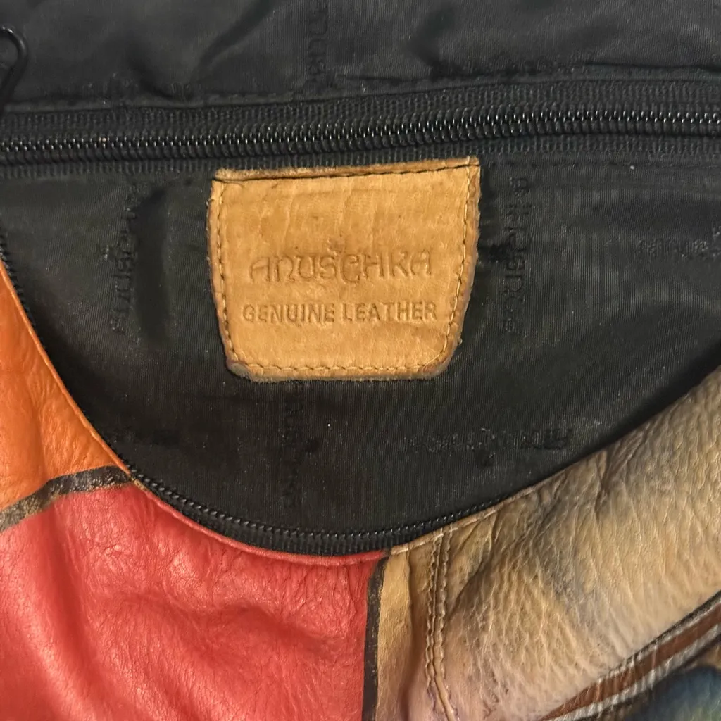 ✨RARE Anuschka Hand-Painted Leather Abstract Art Purse - Image 3