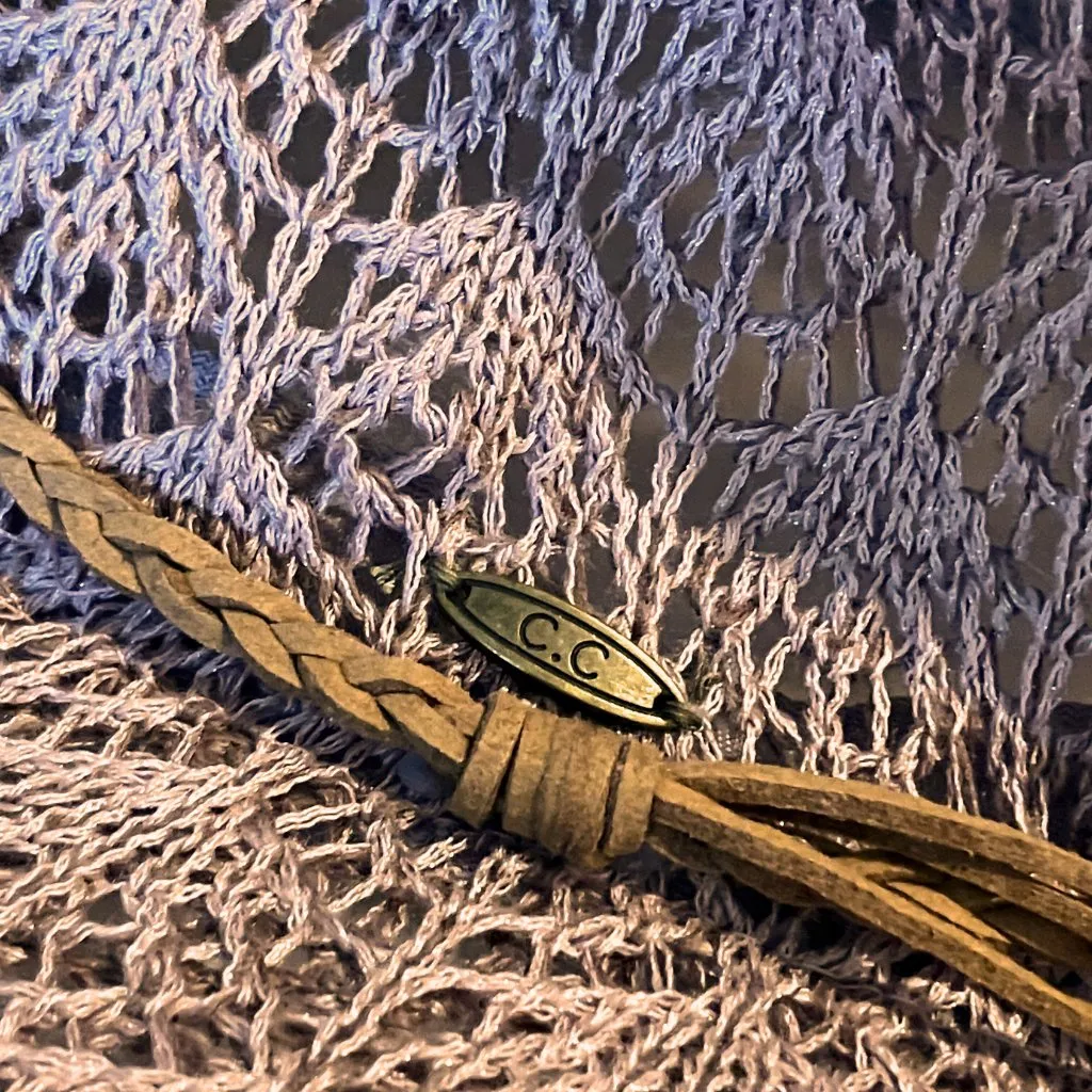 C.C Mauve Horseshoe Lace Knit Panama Western Cowgirl Hat. Festival Boho Rodeo Purple - Image 14