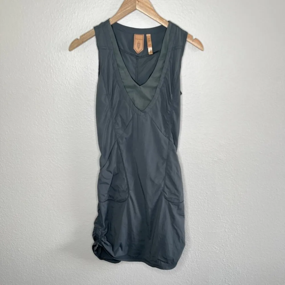 Indygena Womens Outdoors Sleeveless Ruched Side Activewear Dress XS Gray - Image 2