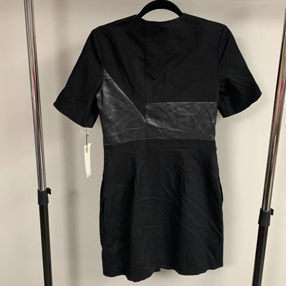 3.1 Phillip Lim for Target Full Front Zip Black Vegan Leather Dress Size 8 - Image 6