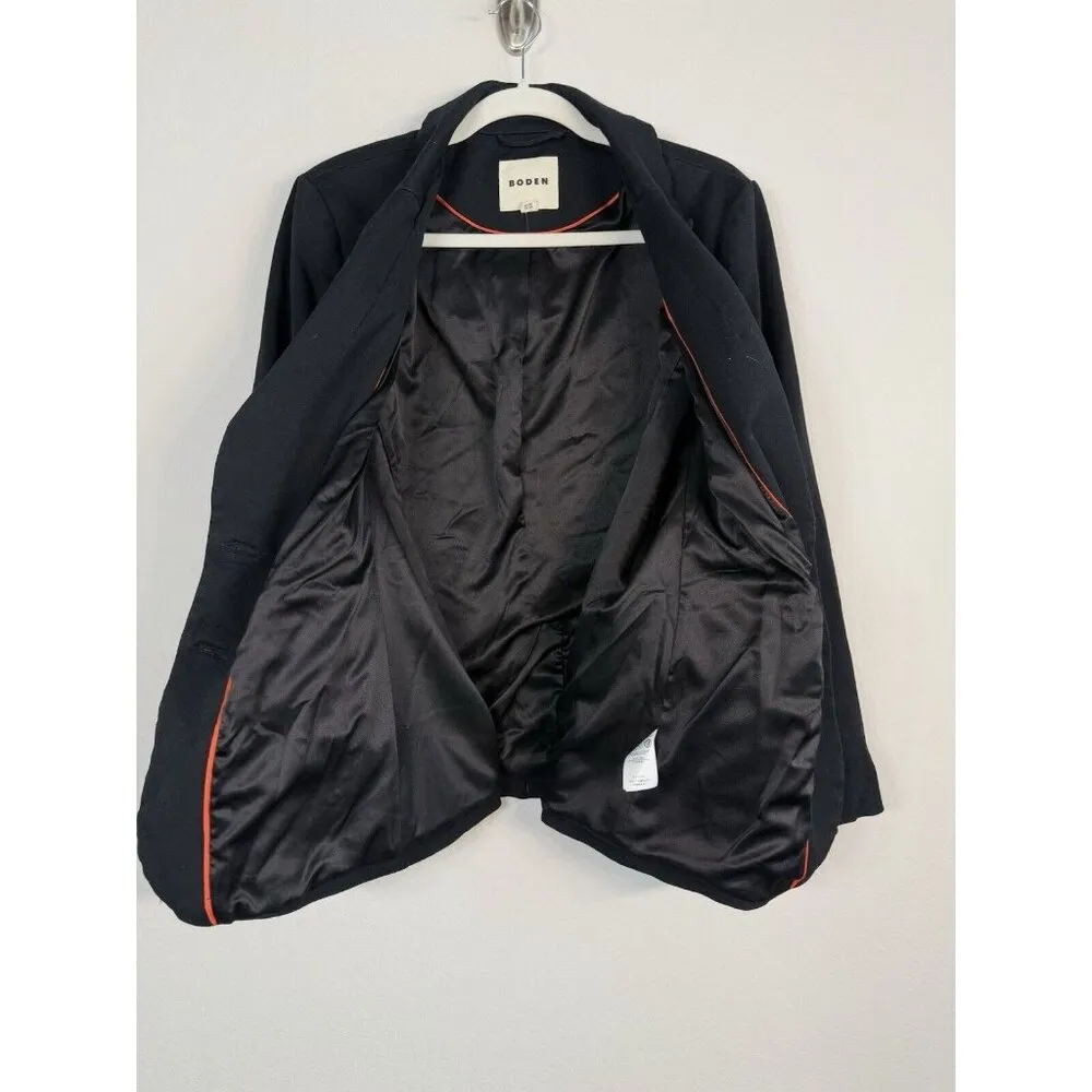 Boden Women’s‎ Black Button Front Lined Blazer Jacket Stretch Size 16 - Image 11