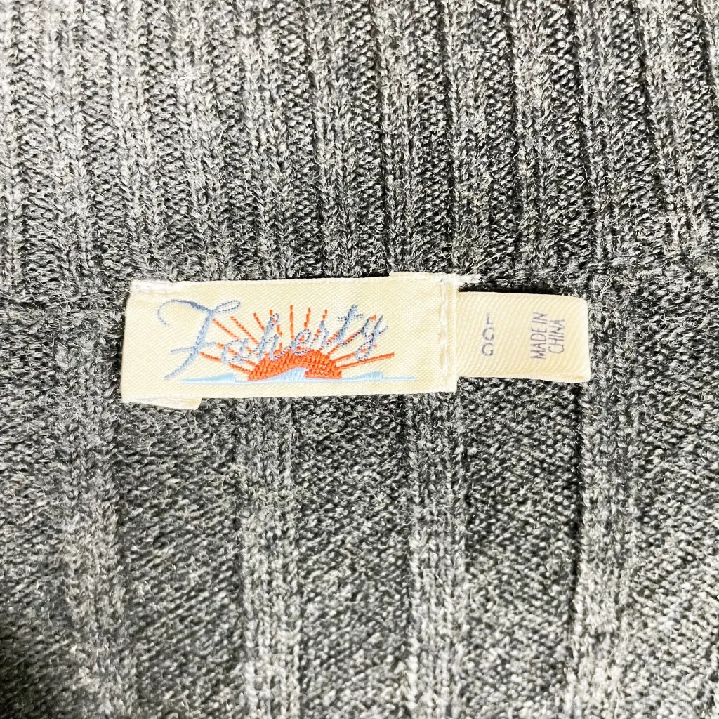 Faherty  Jackson Cotton Blend Ribbed Knit Stretch Duster Sweater Cardigan Dress L - Image 3