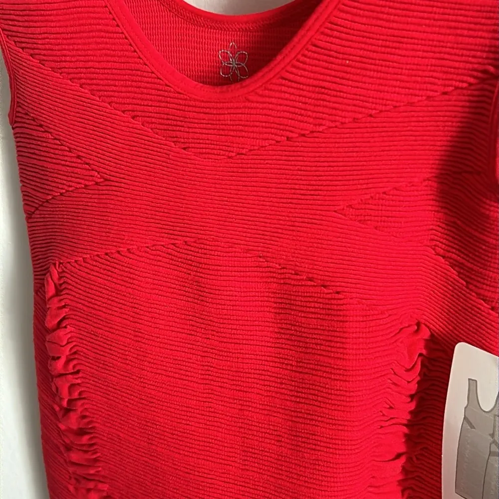 New With Tags Women’s AURA RUCHED BODYCON RED MINI TANK DRESS SZ S/M - Image 10