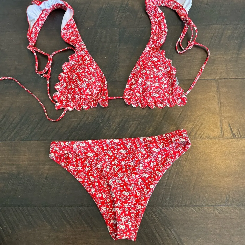 3/$20 Red Floral Bikini - Image 4