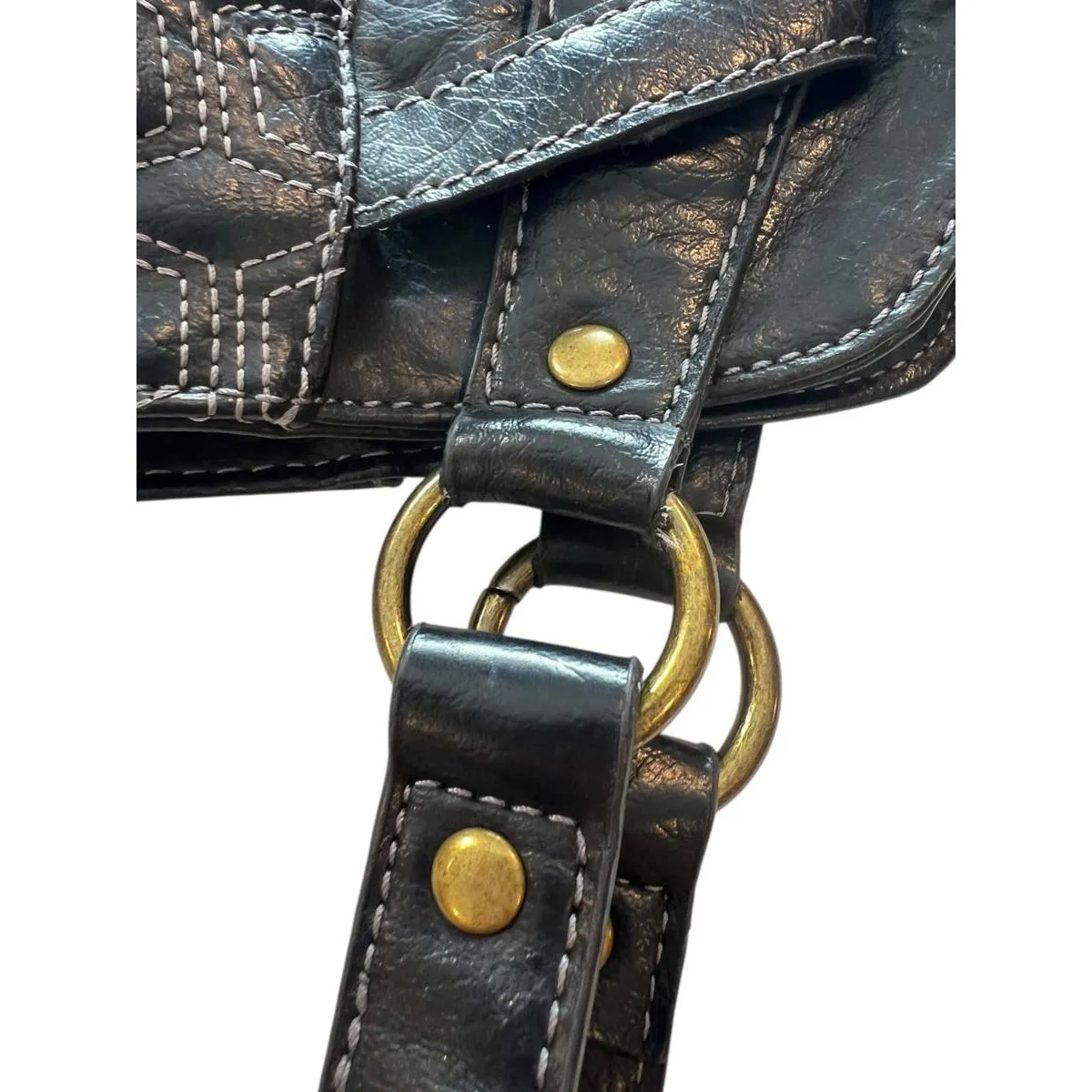 Axcess by Liz Claiborne Black Quilted Tote Shoulder Bag Polka Dot Lining Women’s - Image 8