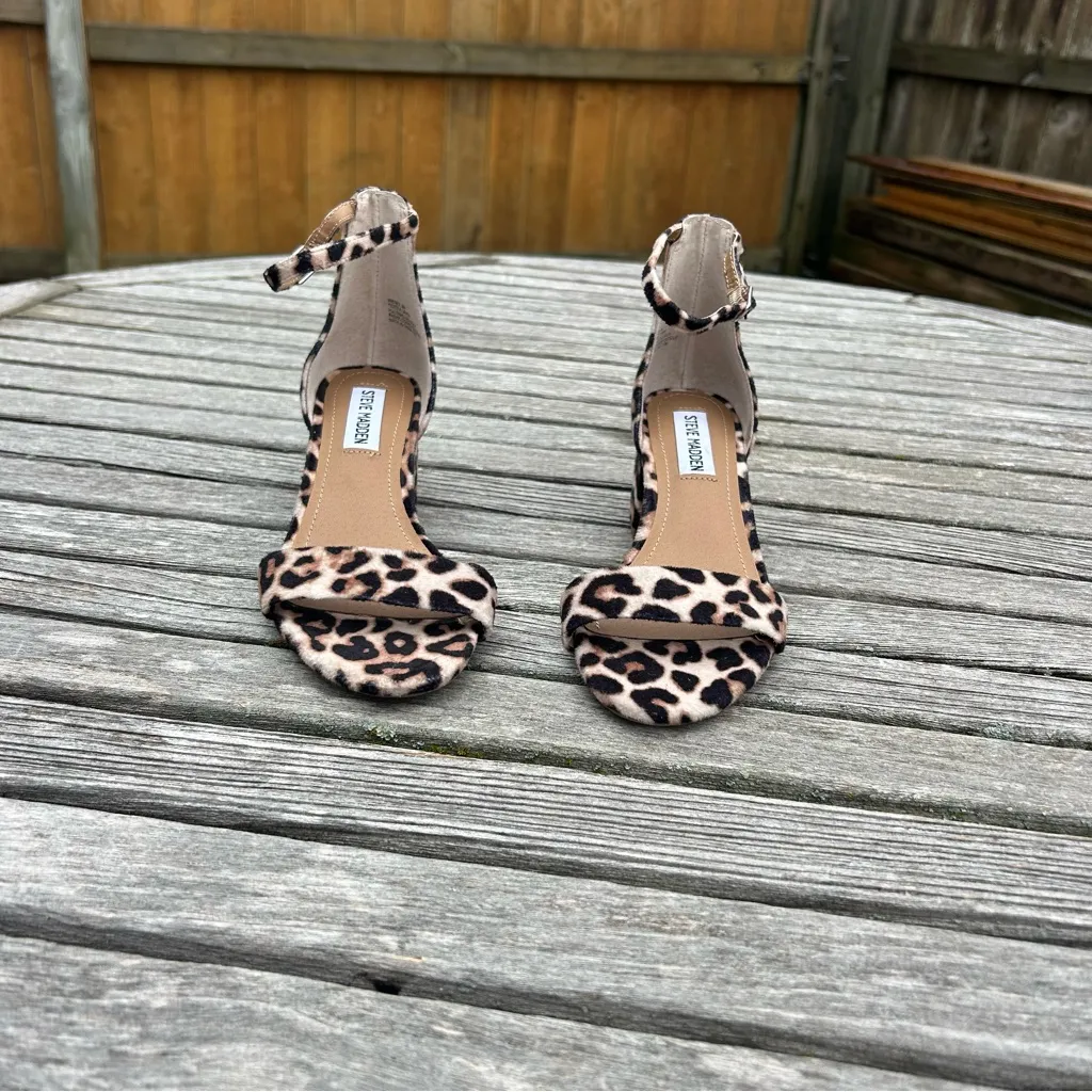 Steve Madden Women's Irenee Block-Heel Sandals size 6 cheetah animal furry‎ - Image 4