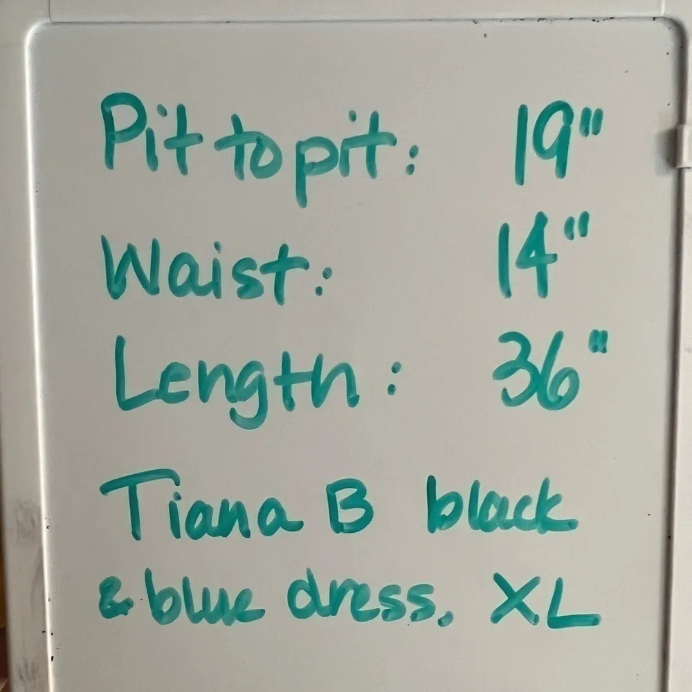 Tiana B flirty sleeveless black & blue high waisted dress, size XL - Image 7