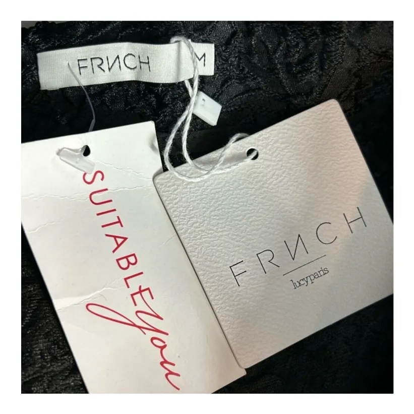 FRNCH Lucy Paris Black Embroidered Pleated Mini Skirt NWT Size Medium - Image 8